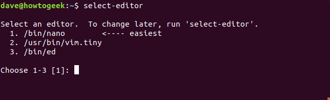 select-editor command