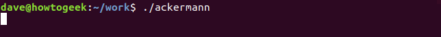 ackermann command in terminal window