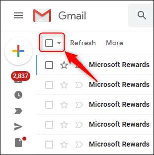 The Gmail selection checkbox
