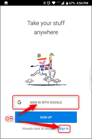 Siogn in with your Google Account or other email address.