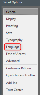 Language options
