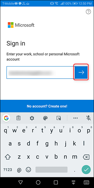 Enter your Microsoft email address.