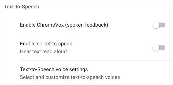 Text-to-Speech features