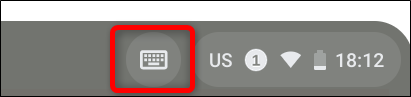 The on-screen keyboard icon appears next to the system tray when you enable the feature. Click on it to bring up the keyboard or to minimize it