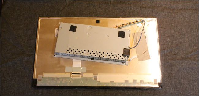 The back of a monitor with frame removed.