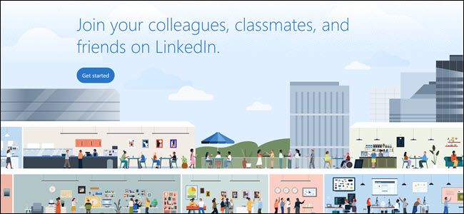 LinkedIn graphic encouraging you to join your &quot;colleagues, classmates, and friends&quot; on the site.