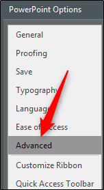 advanced PowerPoint options