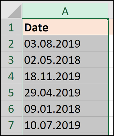 Dates with a full stop separator