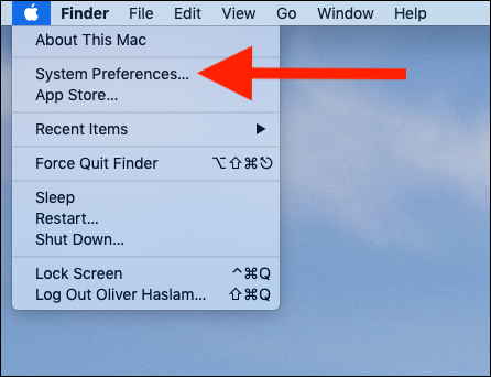 Click the Apple logo. Click System Preferences