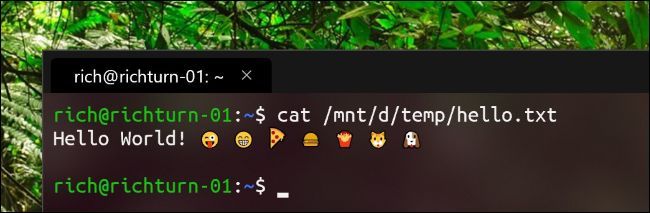 New Windows Terminal app showing emoji