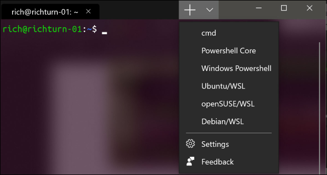 Opening a new tab in the new Windows Terminal