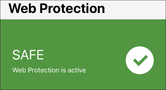Web Protection status in Norton Mobile Security on iPhone