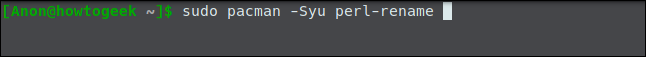 sudo pacman -Syu perl-rename in a terminal window