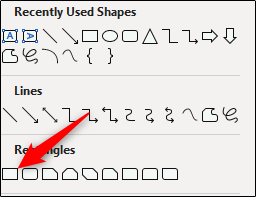 select the rectangle shape