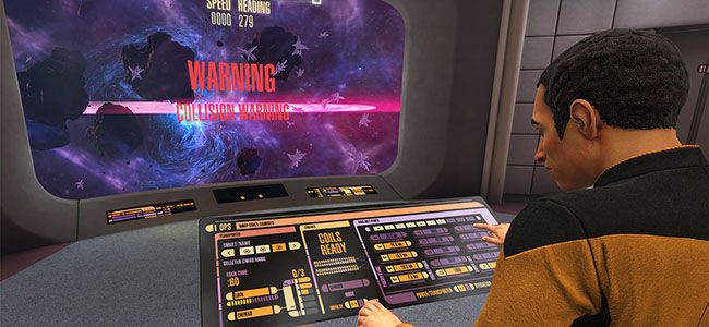 Bridge of a starship in the VR game Star Trek: Bridge Crew