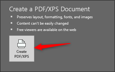 Create PDF or XPS file