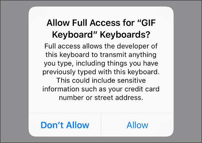 iOS warning against enabling "Full Access" for third party keyboards