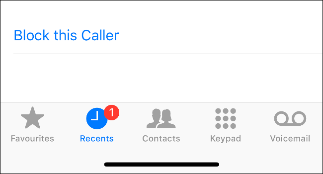 Blocking a caller via the Phone app