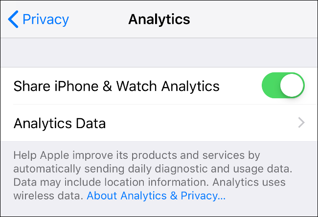 Manage which information Apple can use for analytic purposes