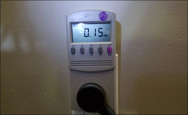 Kill a watt meter showing .15 kWh used.