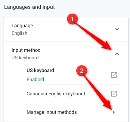 Click Input Method, then click on Manage Input Methods