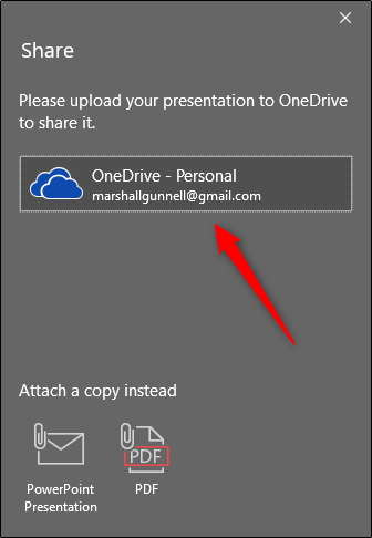 Share to OneDrive