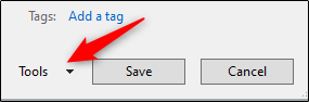 Tools in save as dialogue box