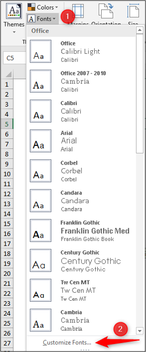 Create a new custom font theme