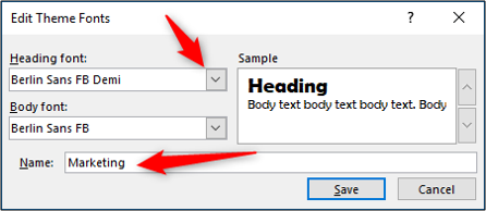 Customising a font theme