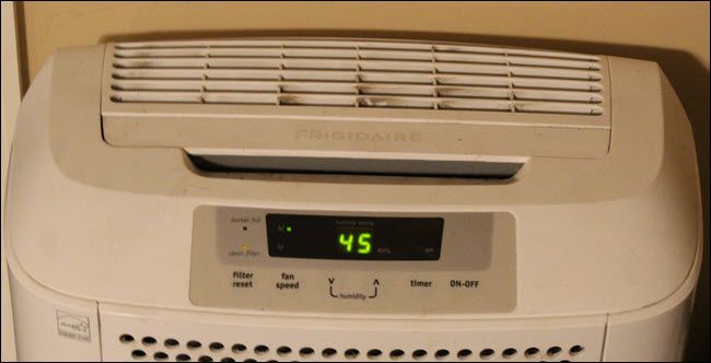 Frigidaire dehumidifier set to 45 humidity.