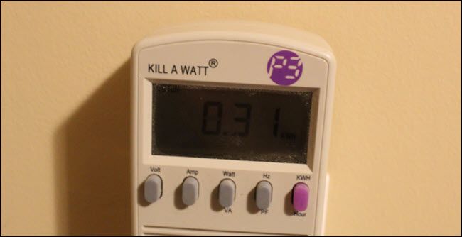 Kill a watt monitor showing .31 kWh used.