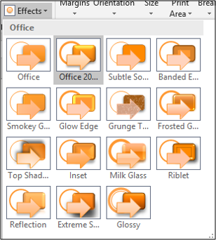 Selection of effect themes