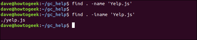 fin d. -iname 'Yelp.js' in a terminal window