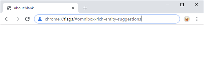 Opening rich entity suggestion Chrome flag