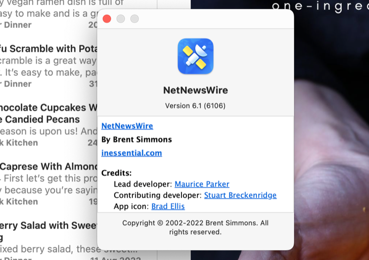 About NetNewsWire app