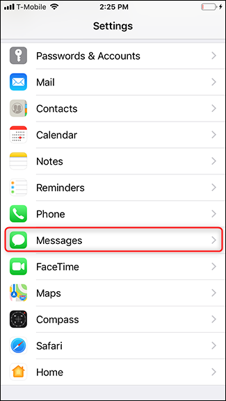 Tap on "Messages"