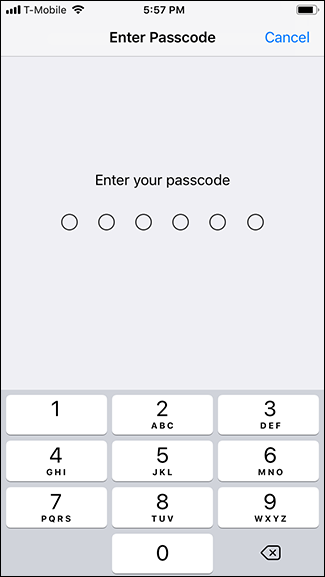 Enter your passcode