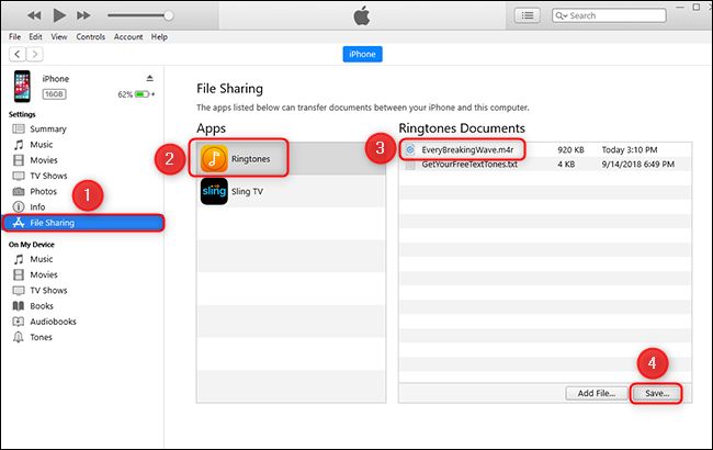 look for the file tone in file sharing