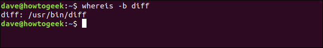 whereis output restricted to binary location only in a terminal window