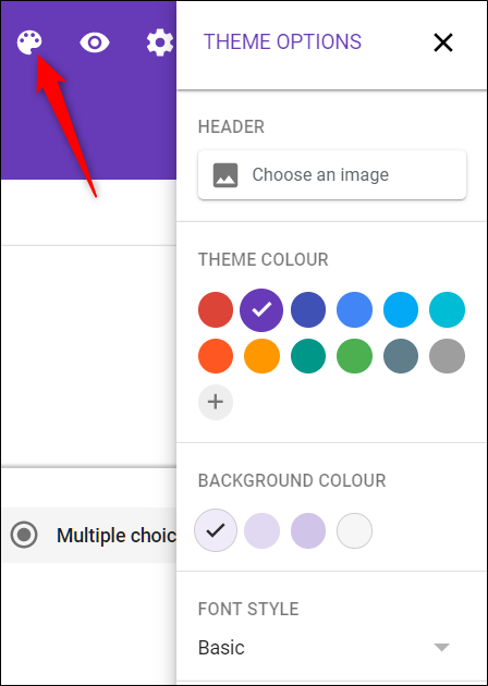 Click the palette icon.