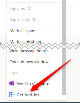 The context menu with the &quot;Get Add-ins&quot; option highlighted