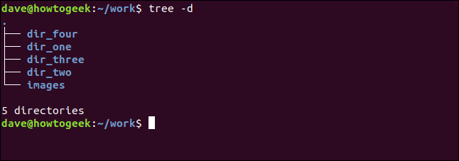 output from tree in a terminal window