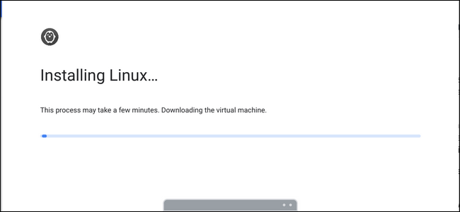 Installing Linux dialog for Chromebooks.