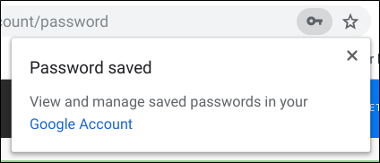 The &quot;Password Saved&quot; notification that appears after you save your new password.