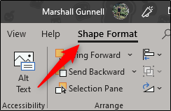 Select the Shape Format tab