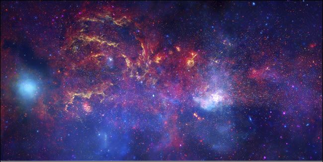 An image of the Milky Way, taken by NASA telescopes