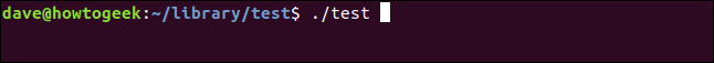 ./test in a terminal window