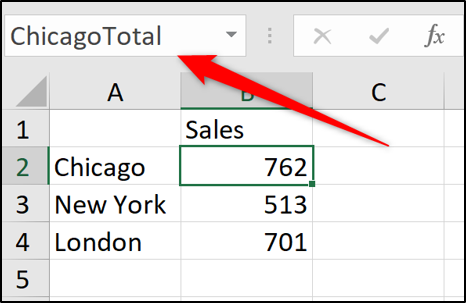 Defining a name in Excel
