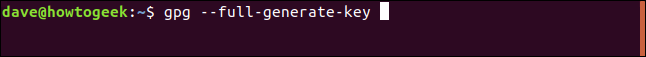 gpg --full-generate-key in a terminal window