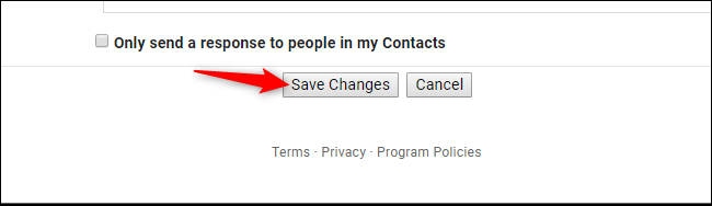 Save Changes button in Gmail settings on the web